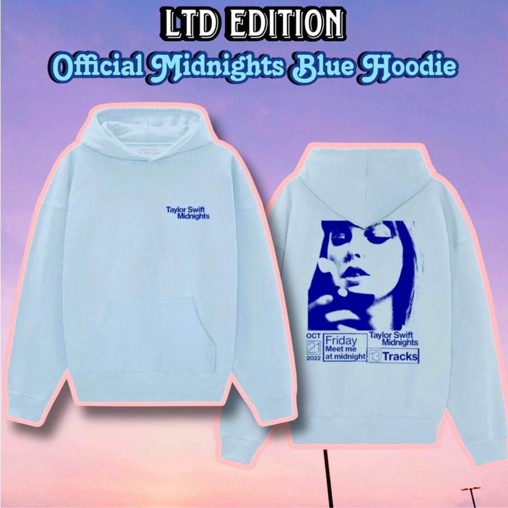 Taylor Swift Limited Edition Blue Hoodie Midnights
